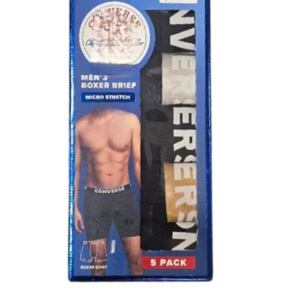Converse 5-PK Logo Band Micro Stretch Boxer Briefs - Picture 1 of 4